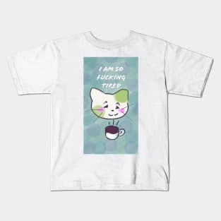 Tired Cat 3 Kids T-Shirt